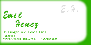 emil hencz business card